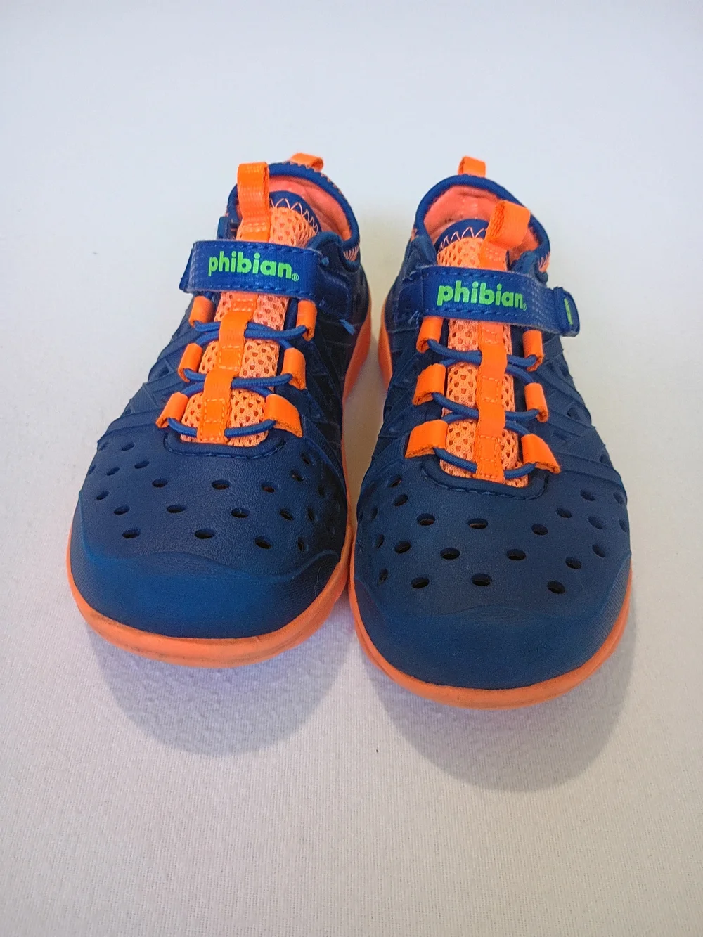Phibian Kids' Blue and Orange Water Shoes Size 11 Outdoor Beach Pool